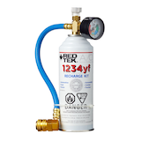 RED TEK R1234yfHc A/C Natural Refrigerant Kit with Gauge, Installation Hose & Low Side Coupler, 8-oz Front_Flat