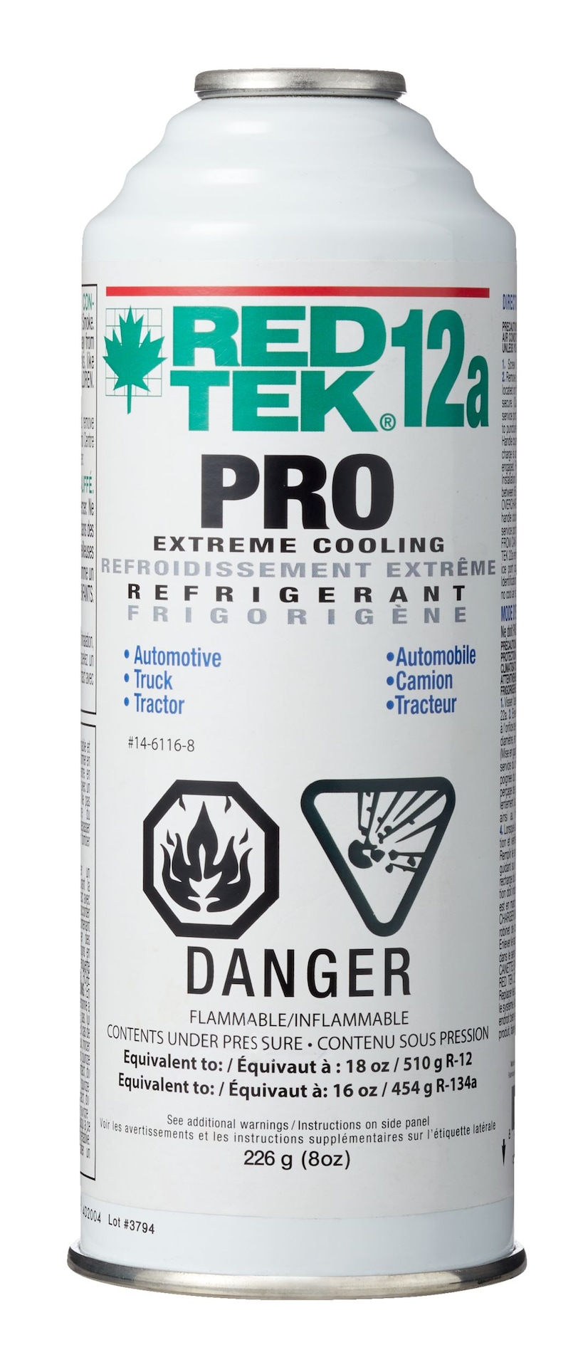 RED TEK R12a Pro Extreme Cooling Refrigerant, 8oz Canadian Tire