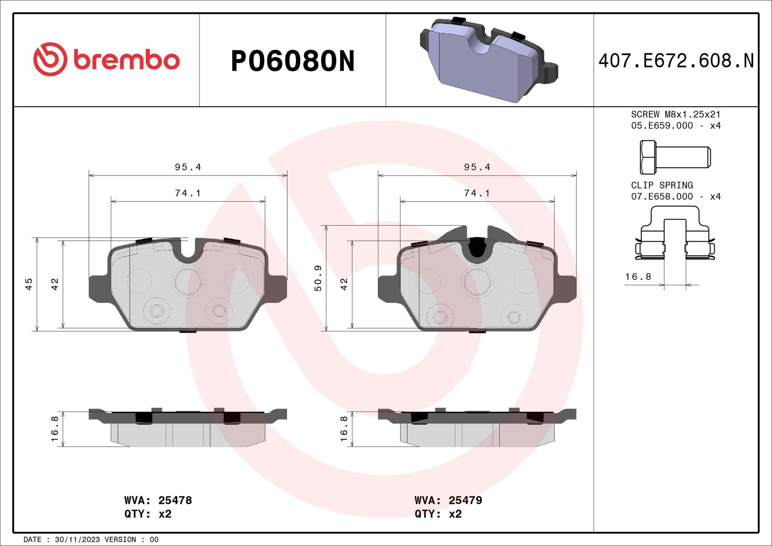 P06080N PLAQ.BREMBO
