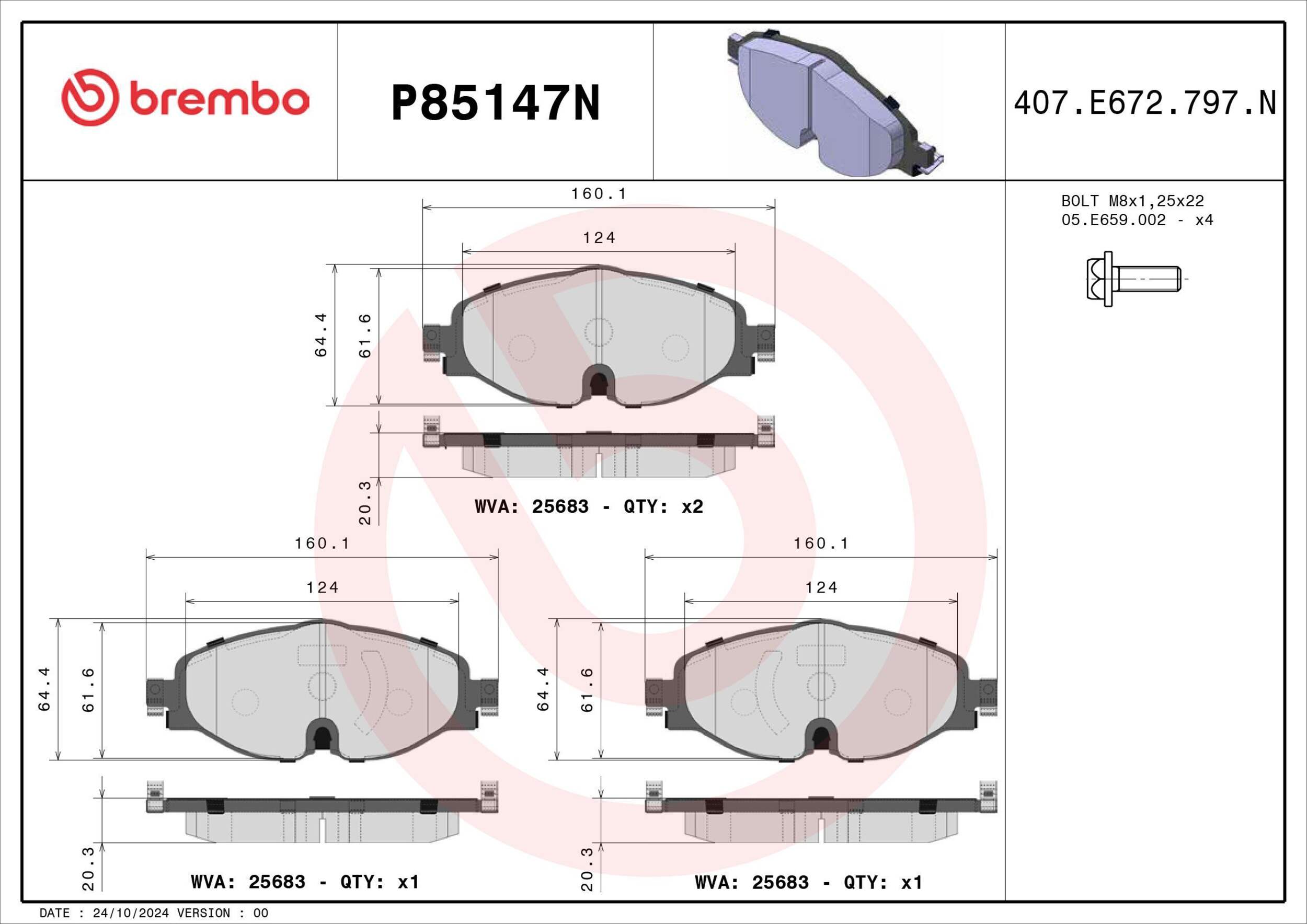 P85147N PLAQ BREMBO