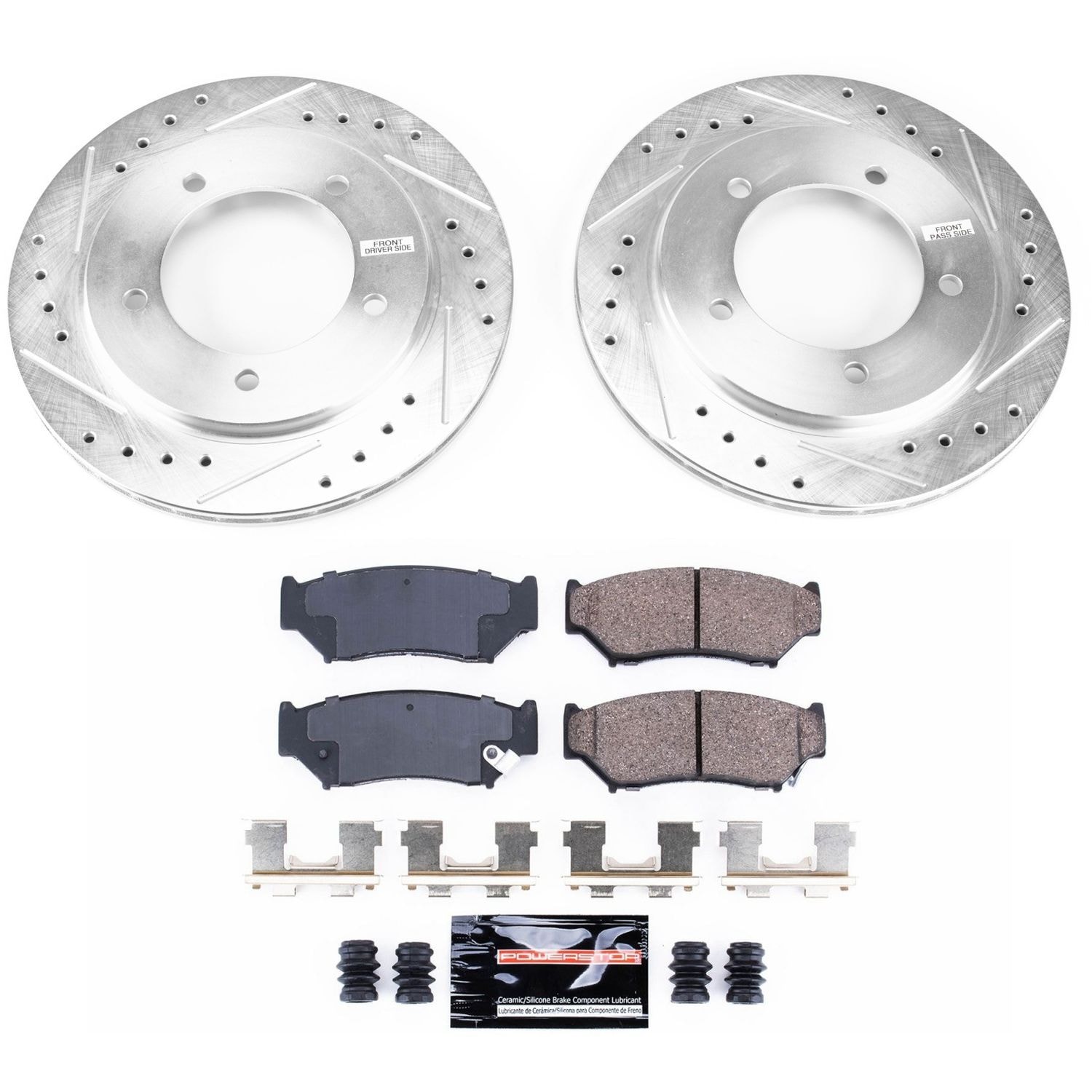 Power Stop K8009 Front And Rear Z23 Carbon Fiber Brake Pads With