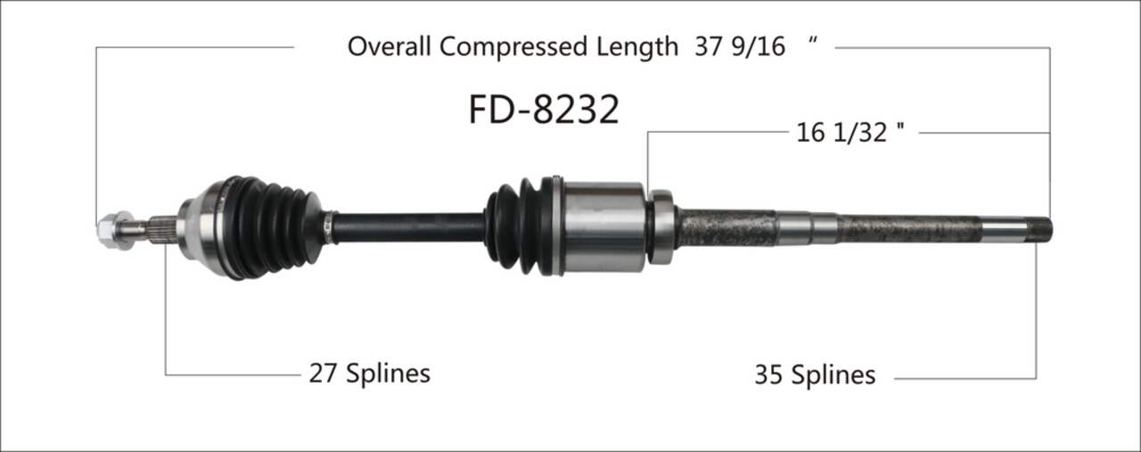 TrakMotive New Premium CV Axle Shaft, Parts AD - JG