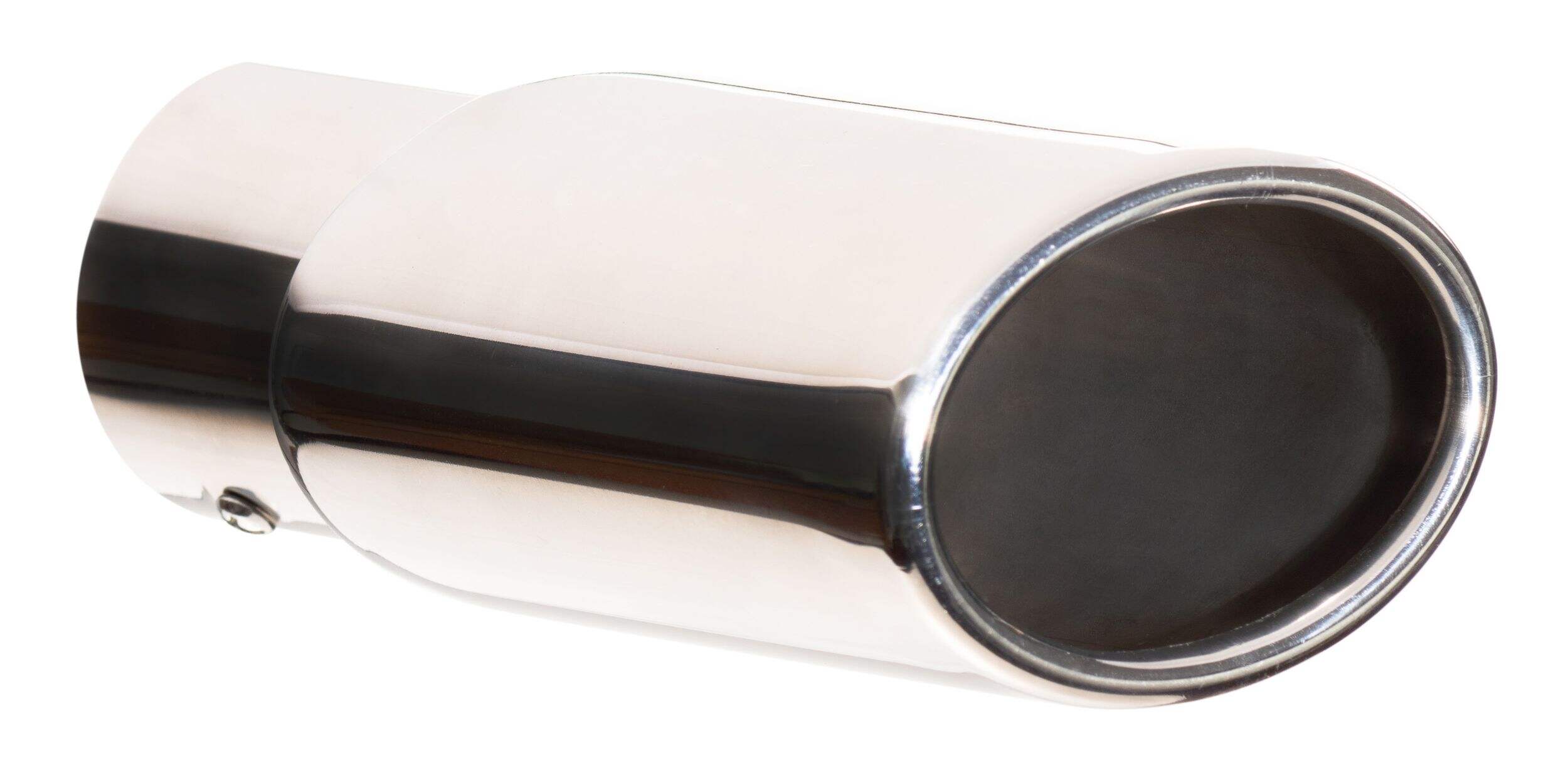 Stallion Chrome Exhaust Tip, 6-in Front_Three_Fourths_Angled_Right