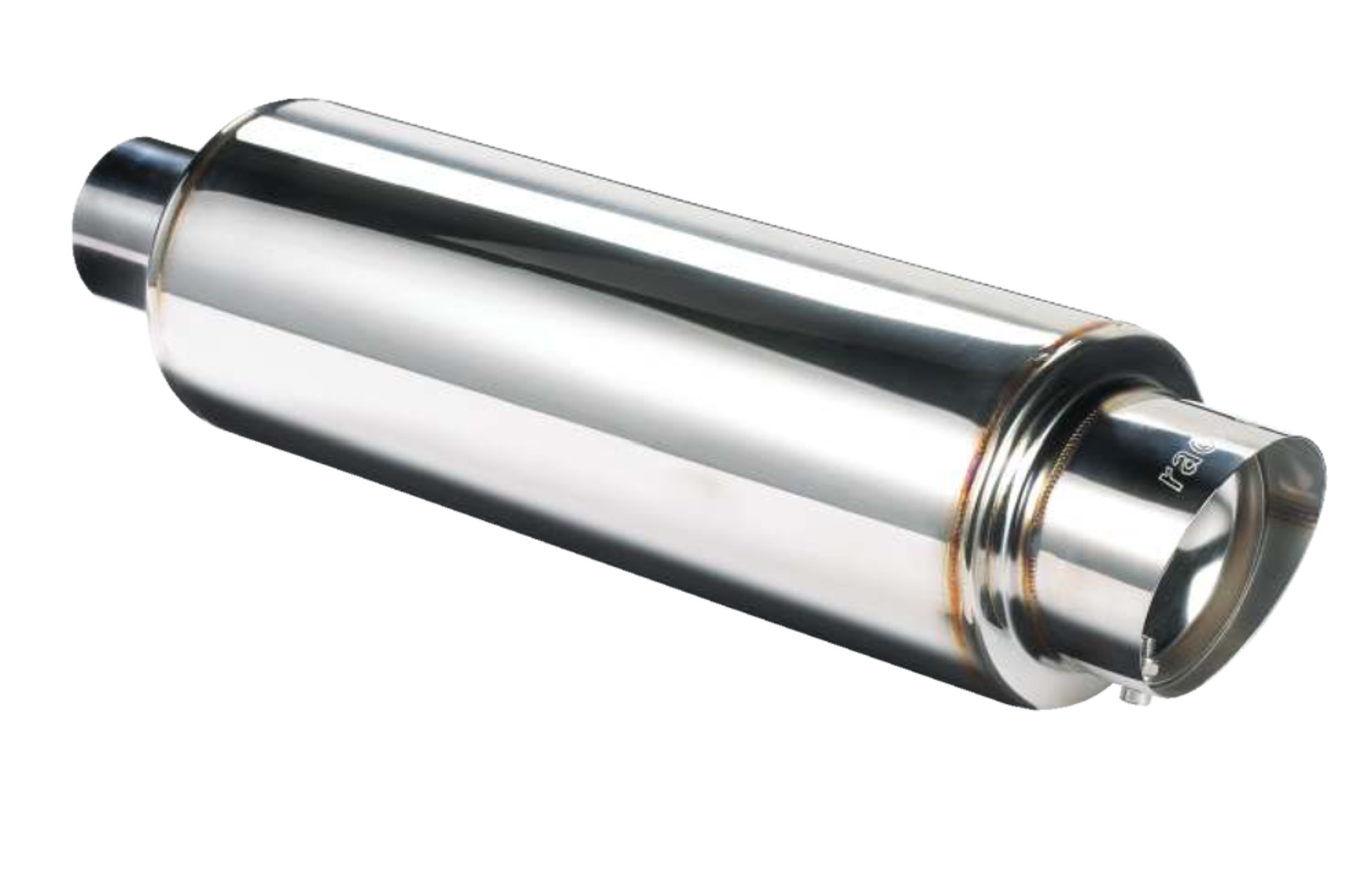 Ractive™ Fireball Style Slant Cut Tip Muffler Front_Angled_Left