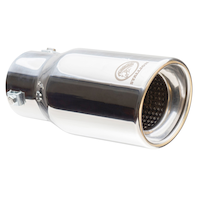 Stallion RTS Polished Car Exhaust Tip, 9-in  Front_Three_Fourths_Angled_Right