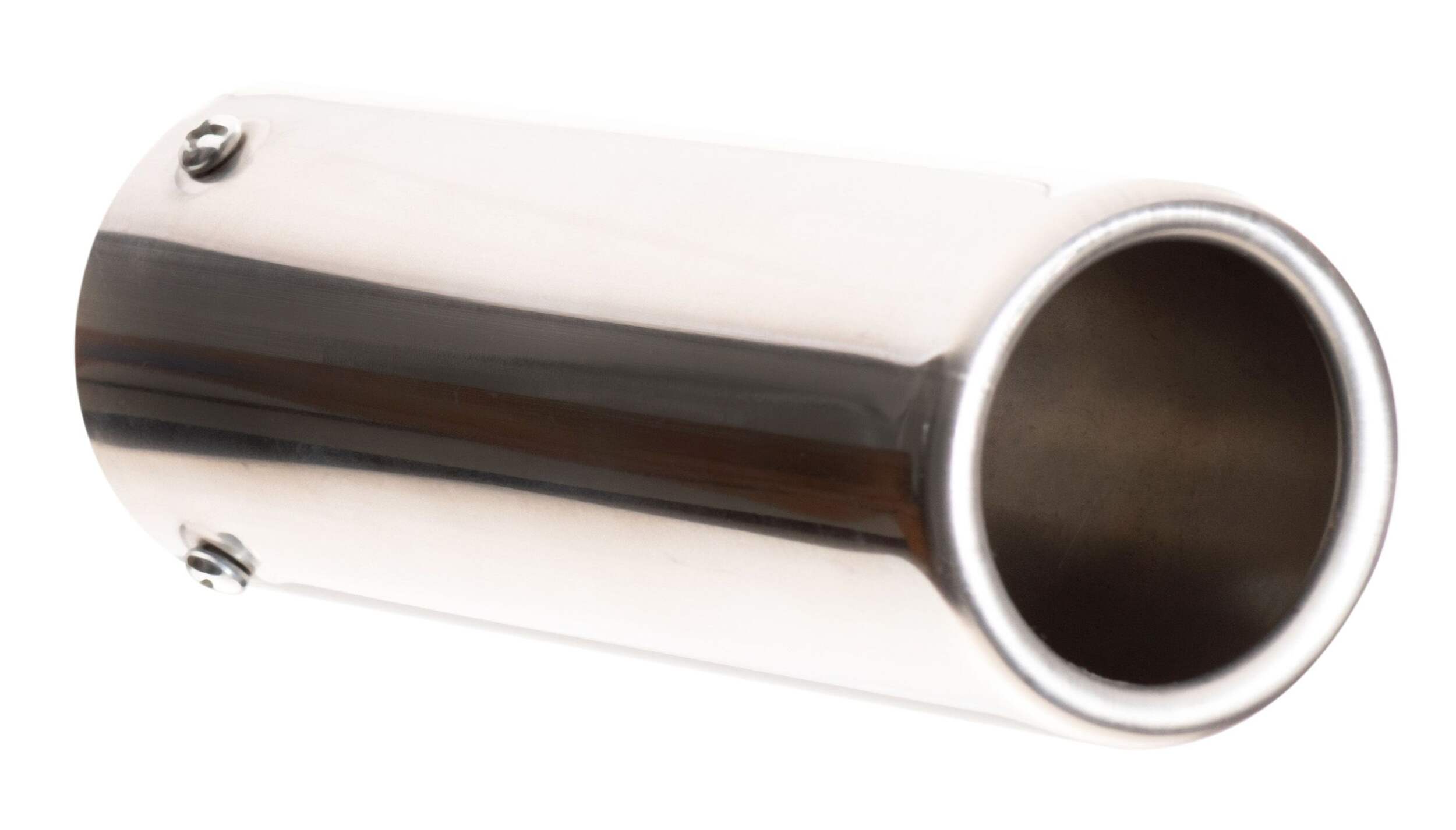 Stallion 7-in Chrome Exhaust Tip Front_Three_Fourths_Angled_Right