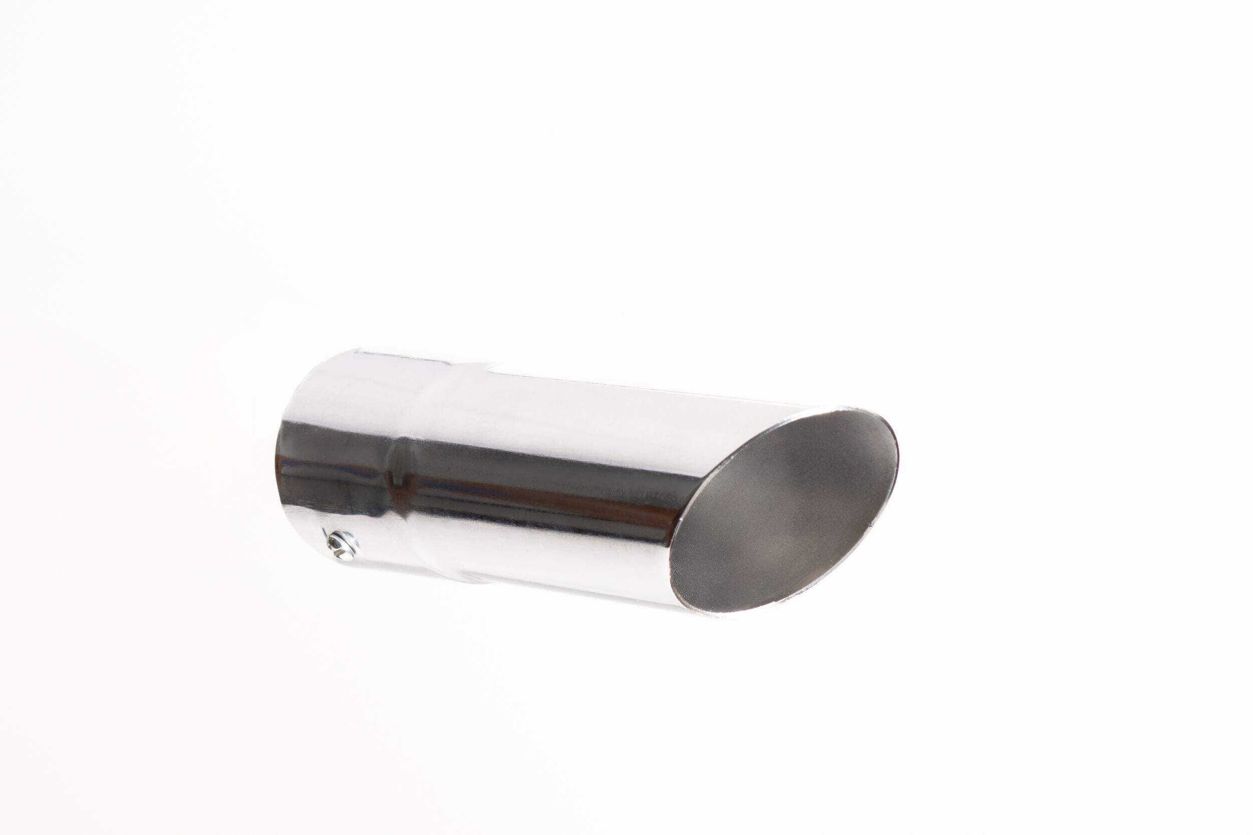 Stallion Chrome Slant Exhaust Tip, 7.75-in Front_Three_Fourths_Angled_Right