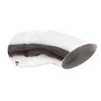 Stallion Chrome Turndown Exhaust Tip, 8.25-in Front_Three_Fourths_Angled_Right