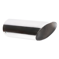 Stallion Chrome Slant Exhaust Tip, 9-in Front_Three_Fourths_Angled_Right
