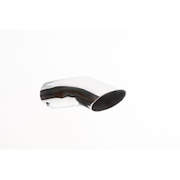 Stallion Chrome Turndown Exhaust Tip, 9-in Front_Three_Fourths_Angled_Right