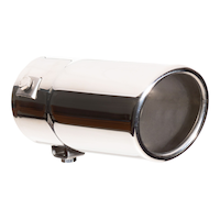 Stallion Polished Rolled Edge Exhaust Tip, 5-in Front_Three_Fourths_Angled_Right