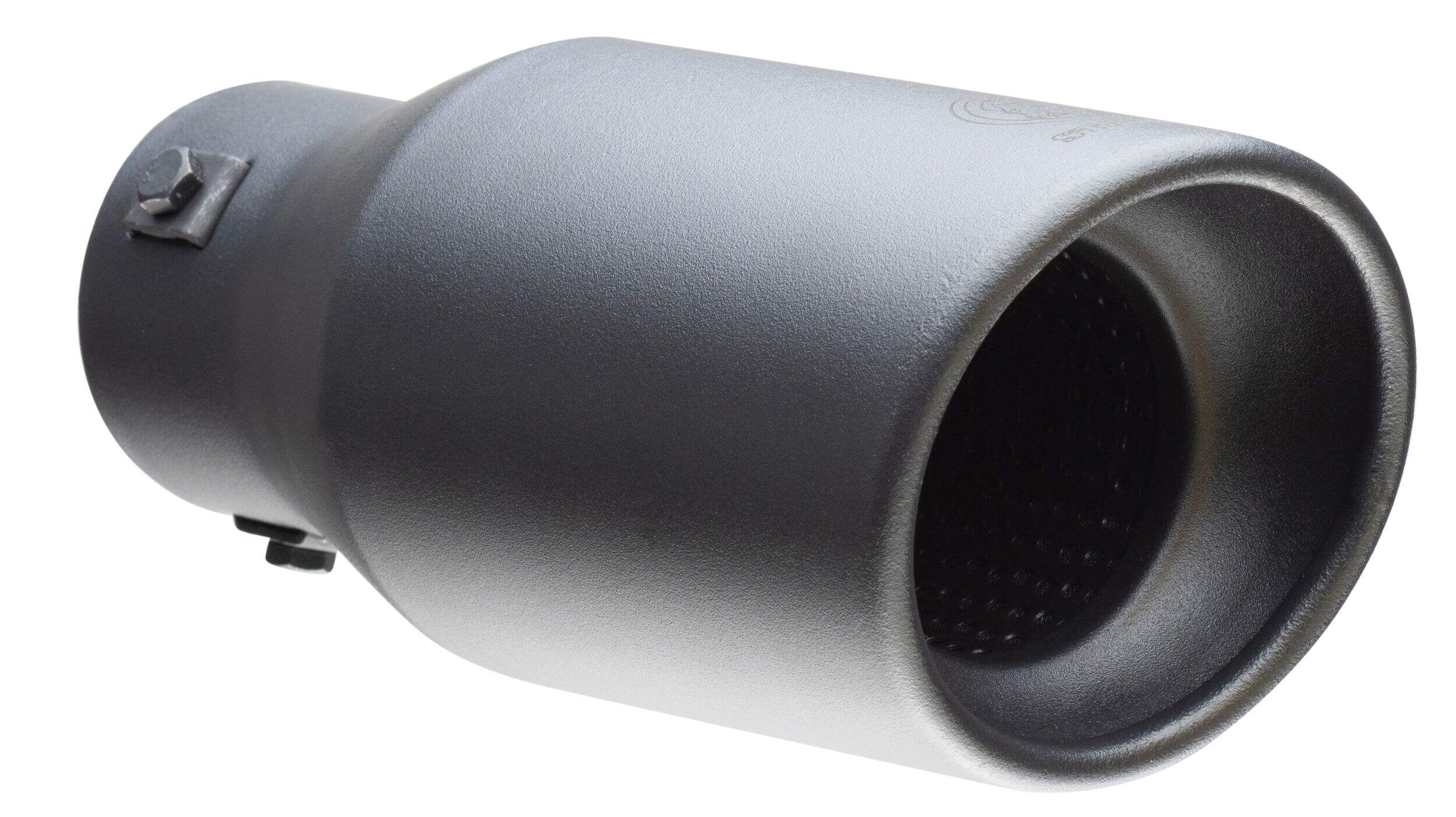 Stallion RTS 9-in Black Exhaust Tip Front_Three_Fourths_Angled_Right