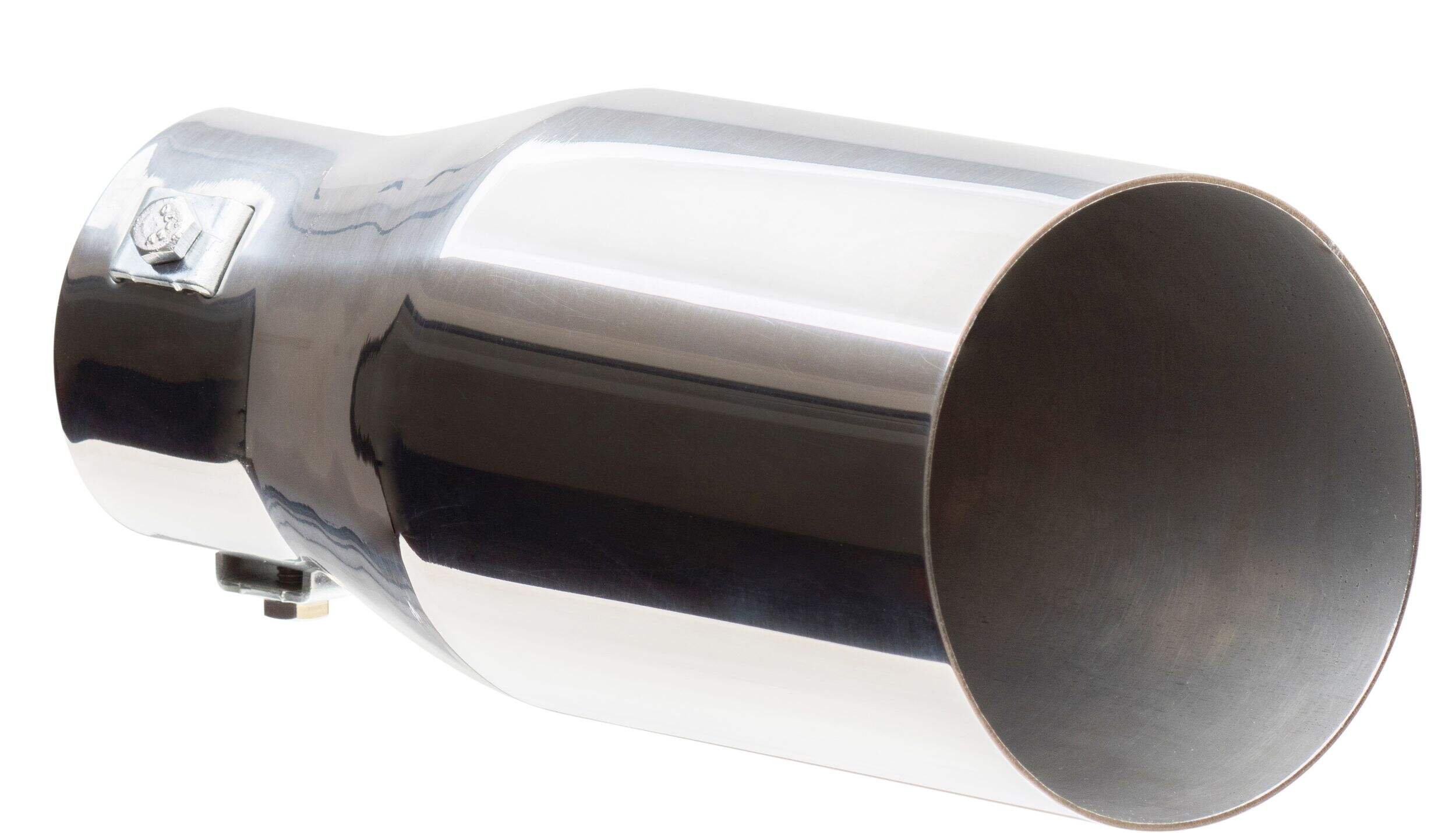Stallion 7-in Polished Exhaust Tip Front_Three_Fourths_Angled_Right