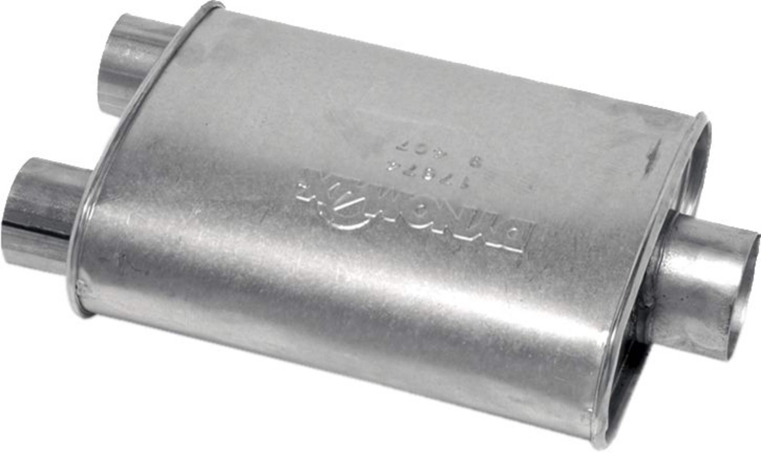 Dynomax Super Turbo™ Offset/Centred Universal Muffler, 17674 Front_Angled_Right