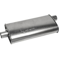 Dynomax Super Turbo™ Centred/Offset Universal Muffler, 17747 Front_Angled_Left