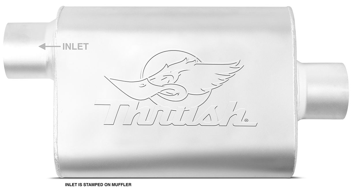 R✩ Thrush® Welded Muffler - Offset / Center - Thrush® Exhaust P