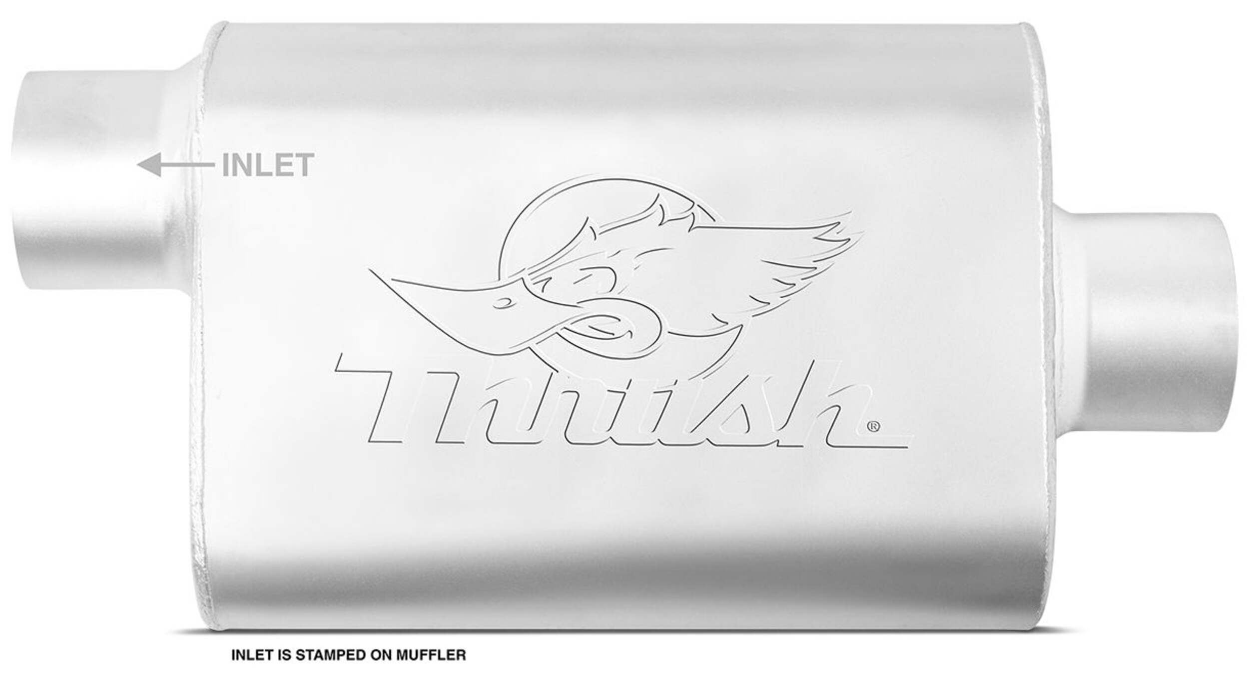 Silencieux universel soudé Thrush, excentré/centré, 17657 Front_Flat