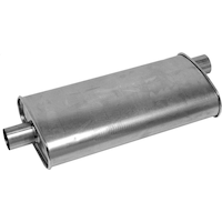 Thrush® Universal Turbo Muffler, 17718 - Offset / Centre Front_Angled_Left