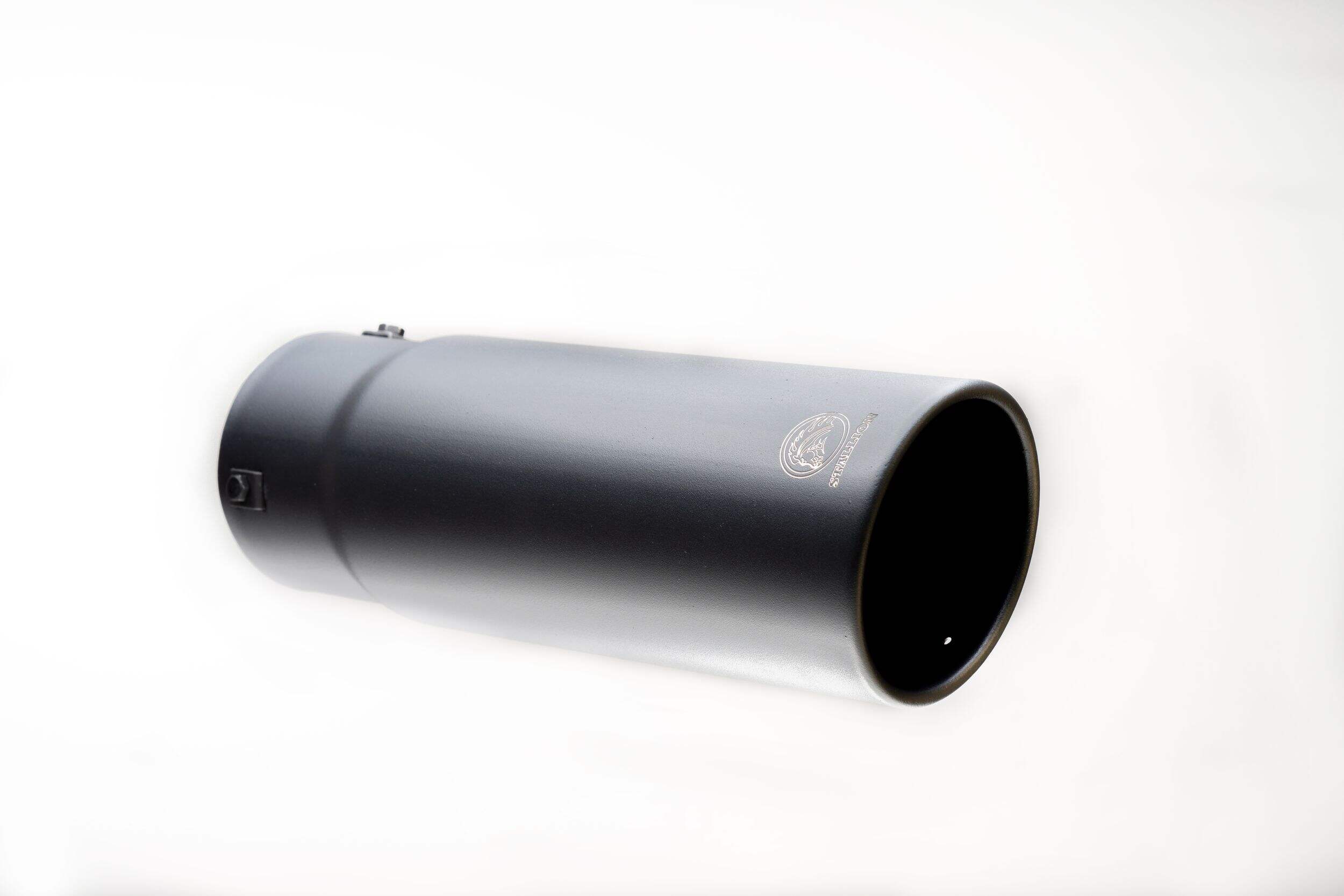 PMB-1016B 14-in Black Exhaust Tip Front_Three_Fourths_Angled_Right