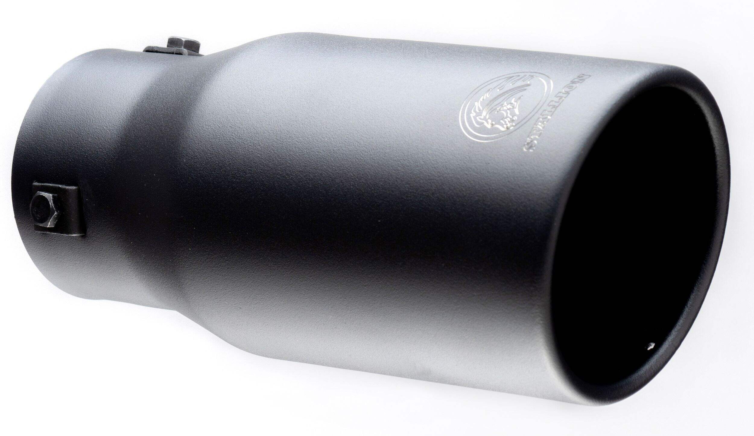 Embout d'échappement Bully PMB-1011B, 9 po, noir Front_Three_Fourths_Angled_Right