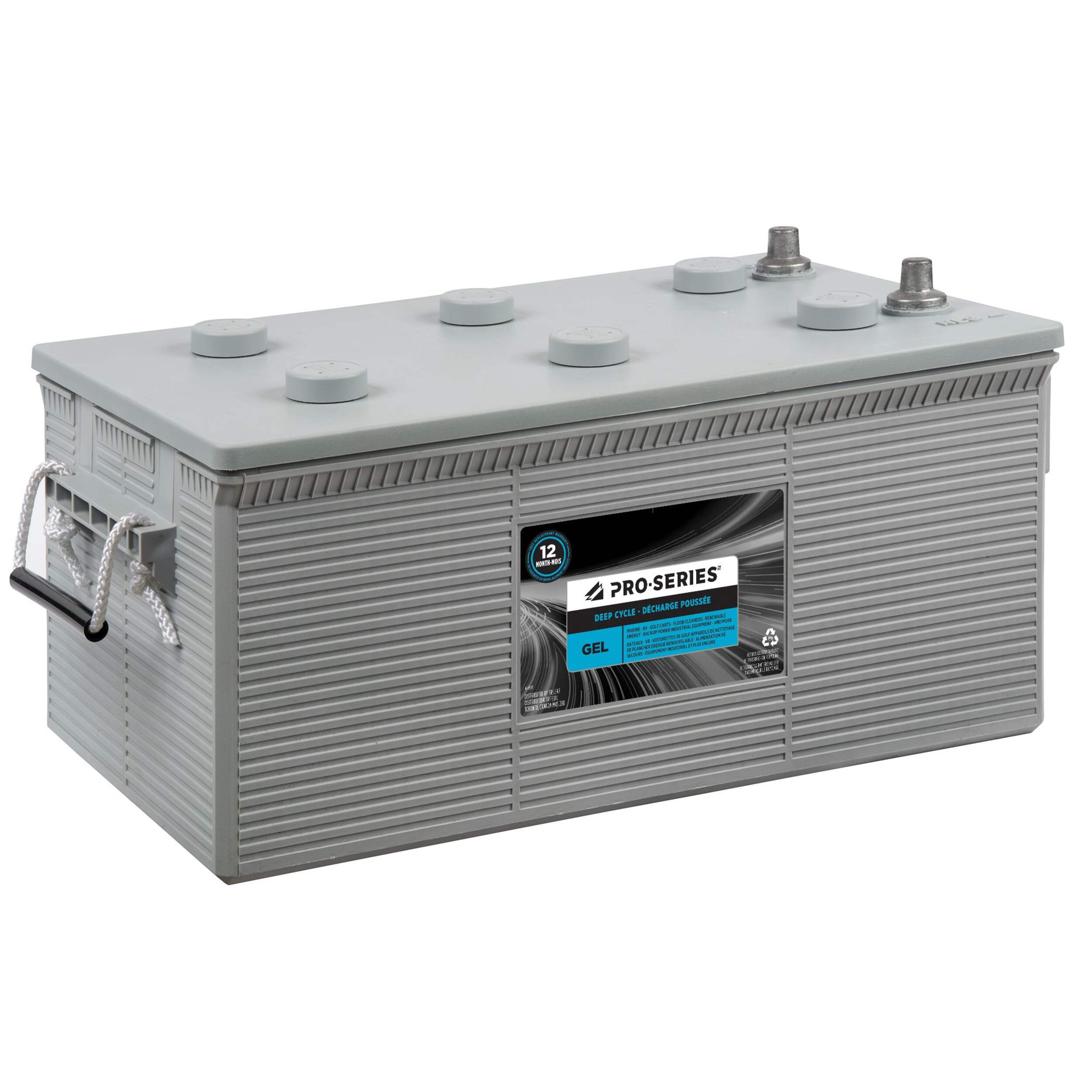 PRO-SERIES Gel Group Size 8D Battery Front_Three_Fourths_Angled_Right