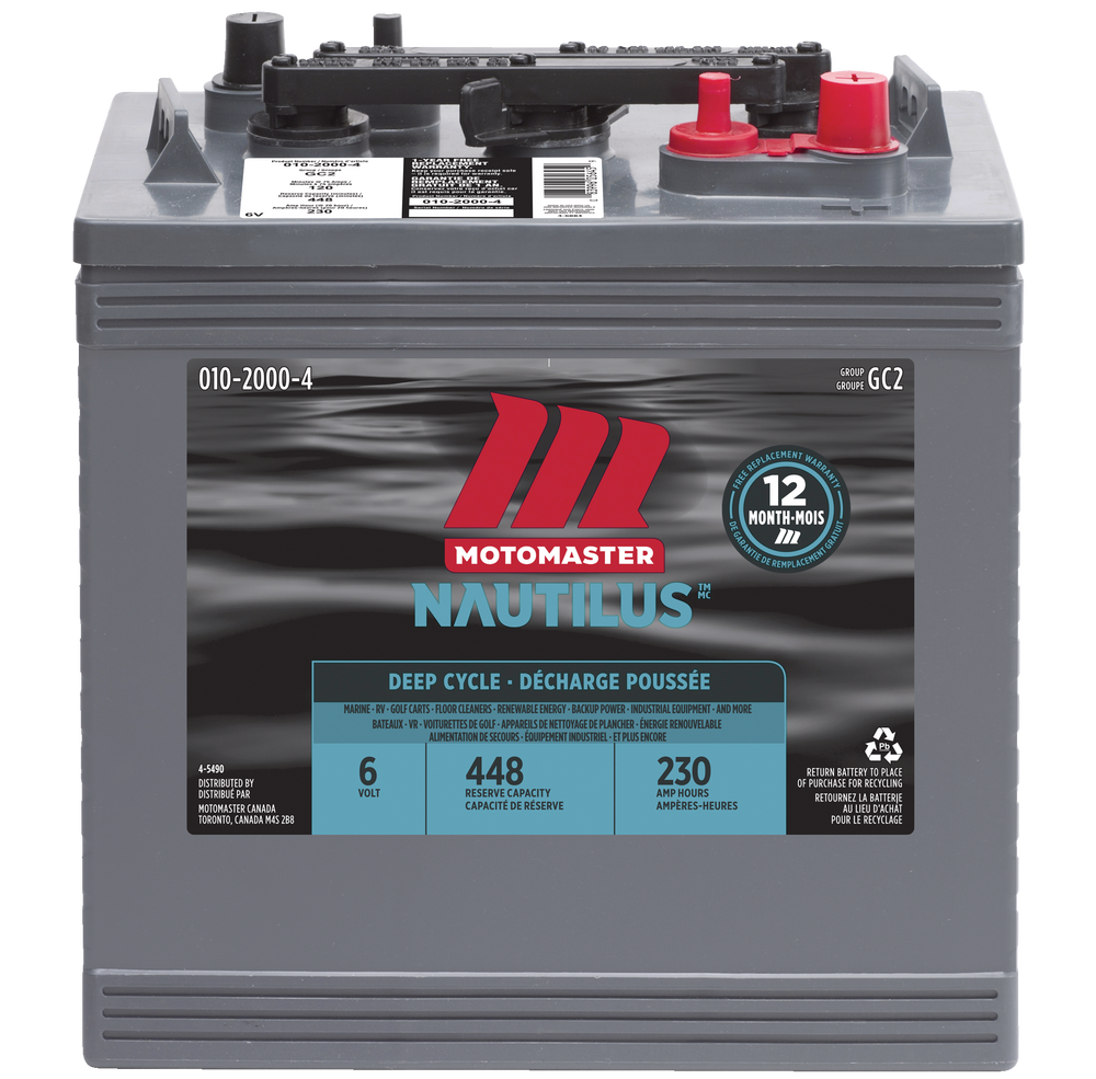 MOTOMASTER NAUTILUS Group Size GC2 6Volt Deep Cycle Battery, 230 Ah
