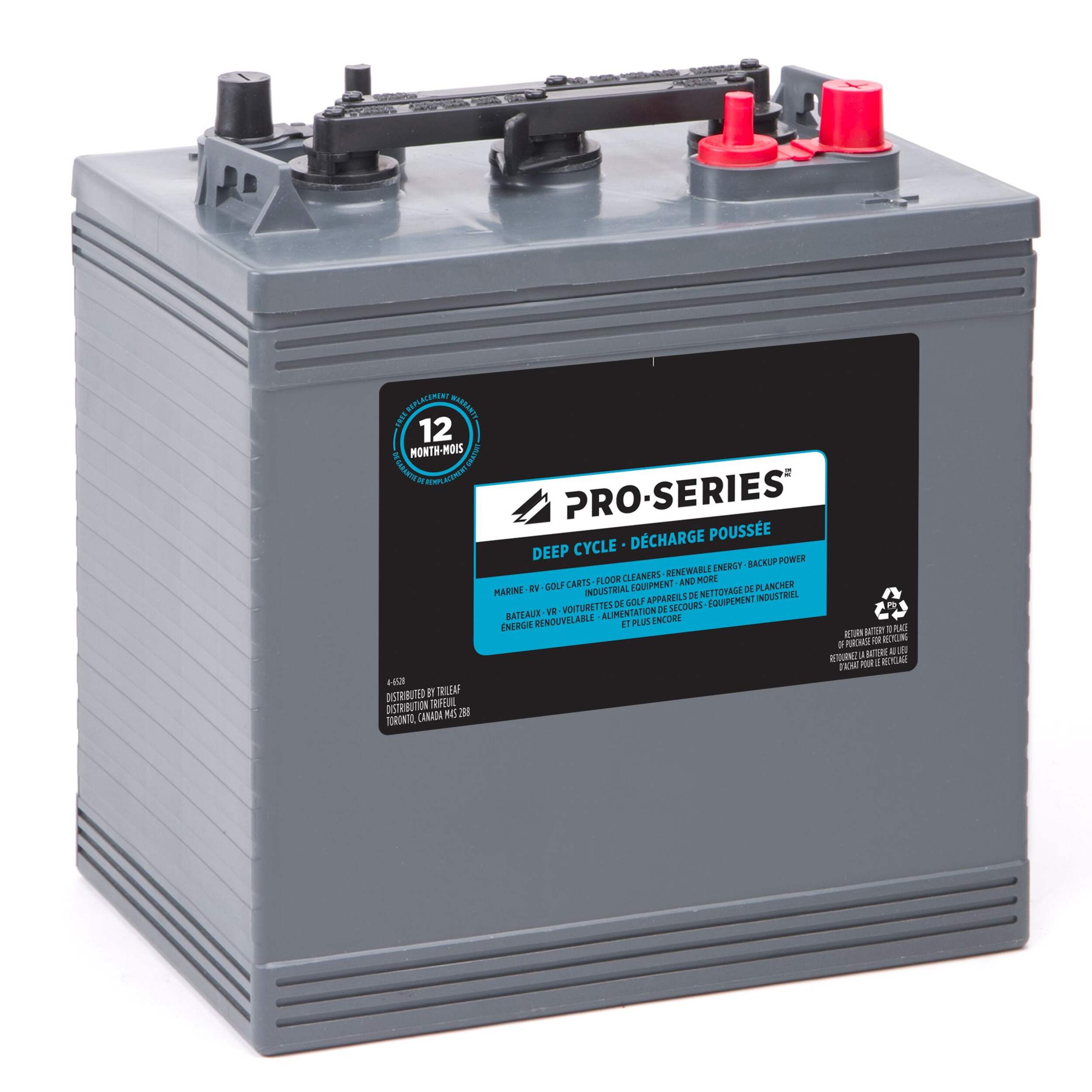 Pro-Series Commercial Group Size GC2 6-Volt Deep Cycle Battery, 235 Ah Front_Three_Fourths_Angled_Right