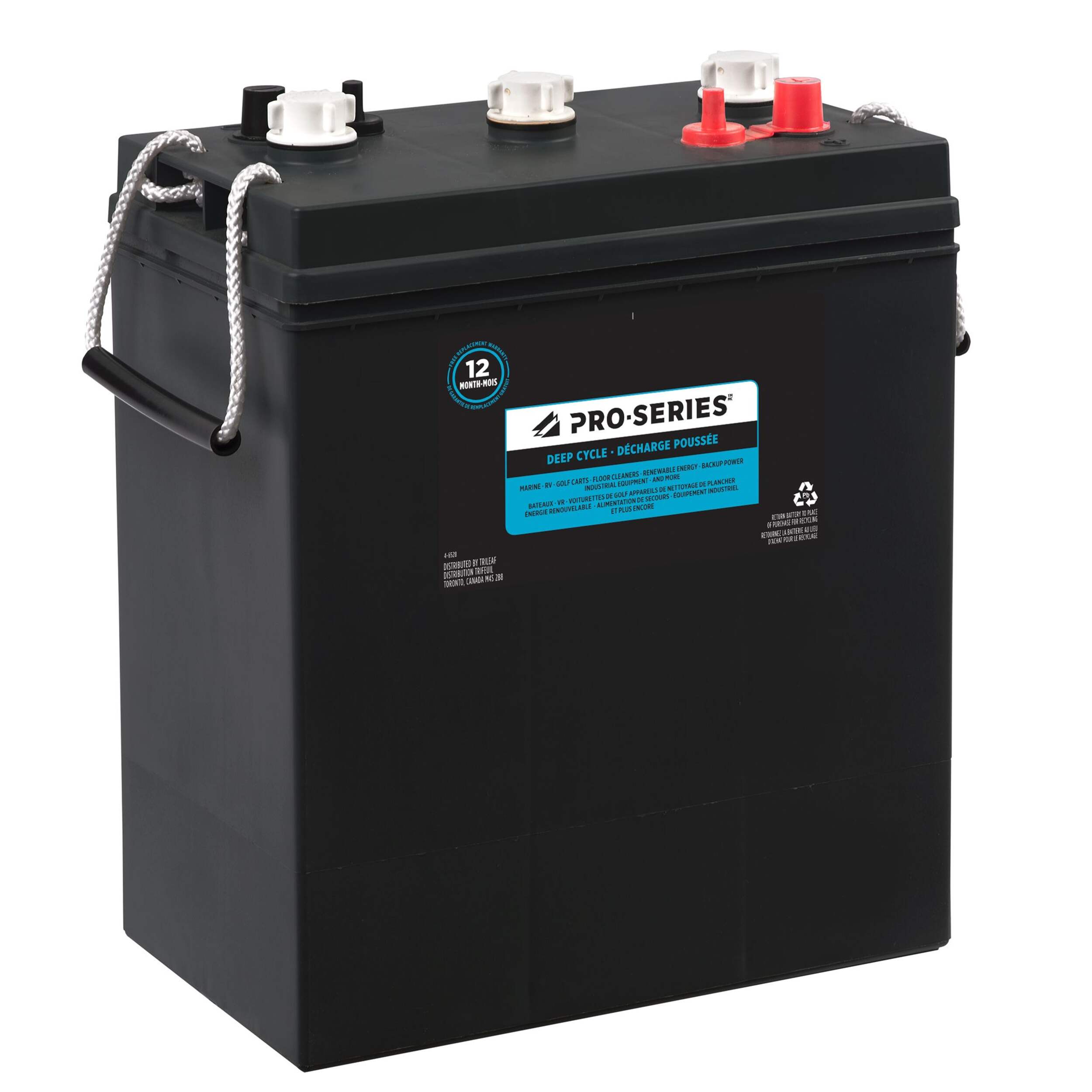 Pro-Series Commercial Group Size 902 6-Volt Deep Cycle Battery Front_Three_Fourths_Angled_Right