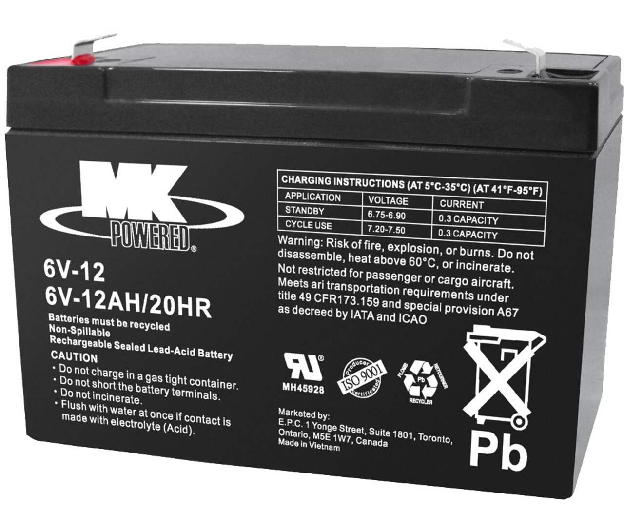 MK Battery 6-Volt 12 Ah SLA Battery
