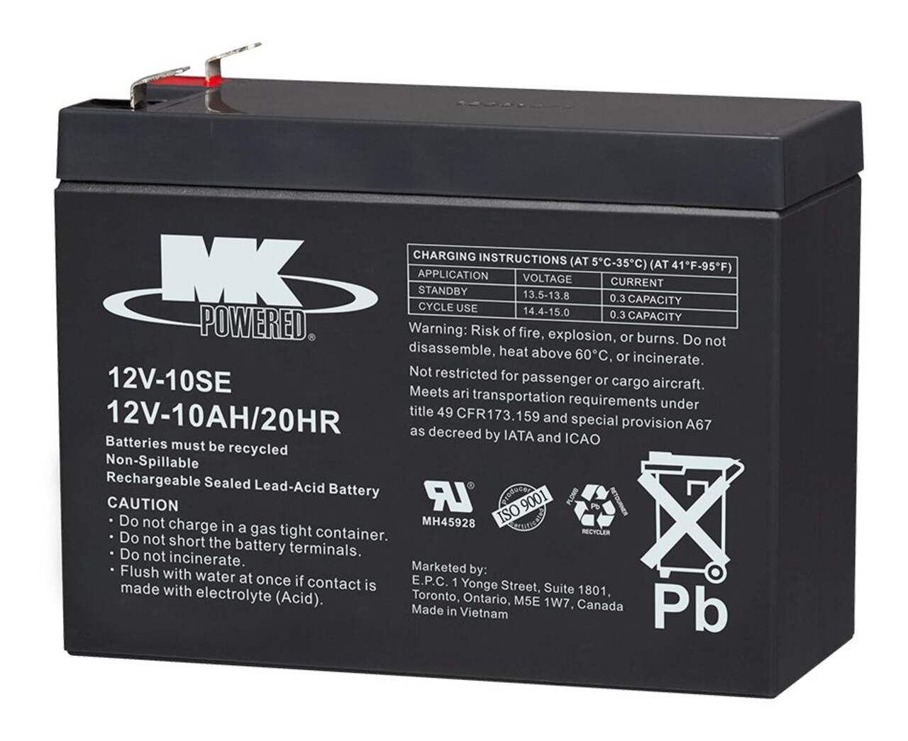 Batterie au plomb-acide scellée MK, 12 V, 10 Ah