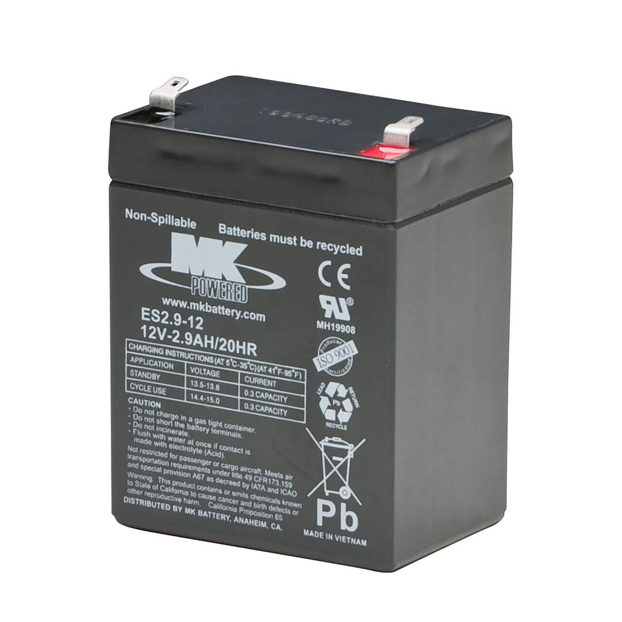 Batterie au plomb-acide scellée MK, 12 V, 7,2 Ah