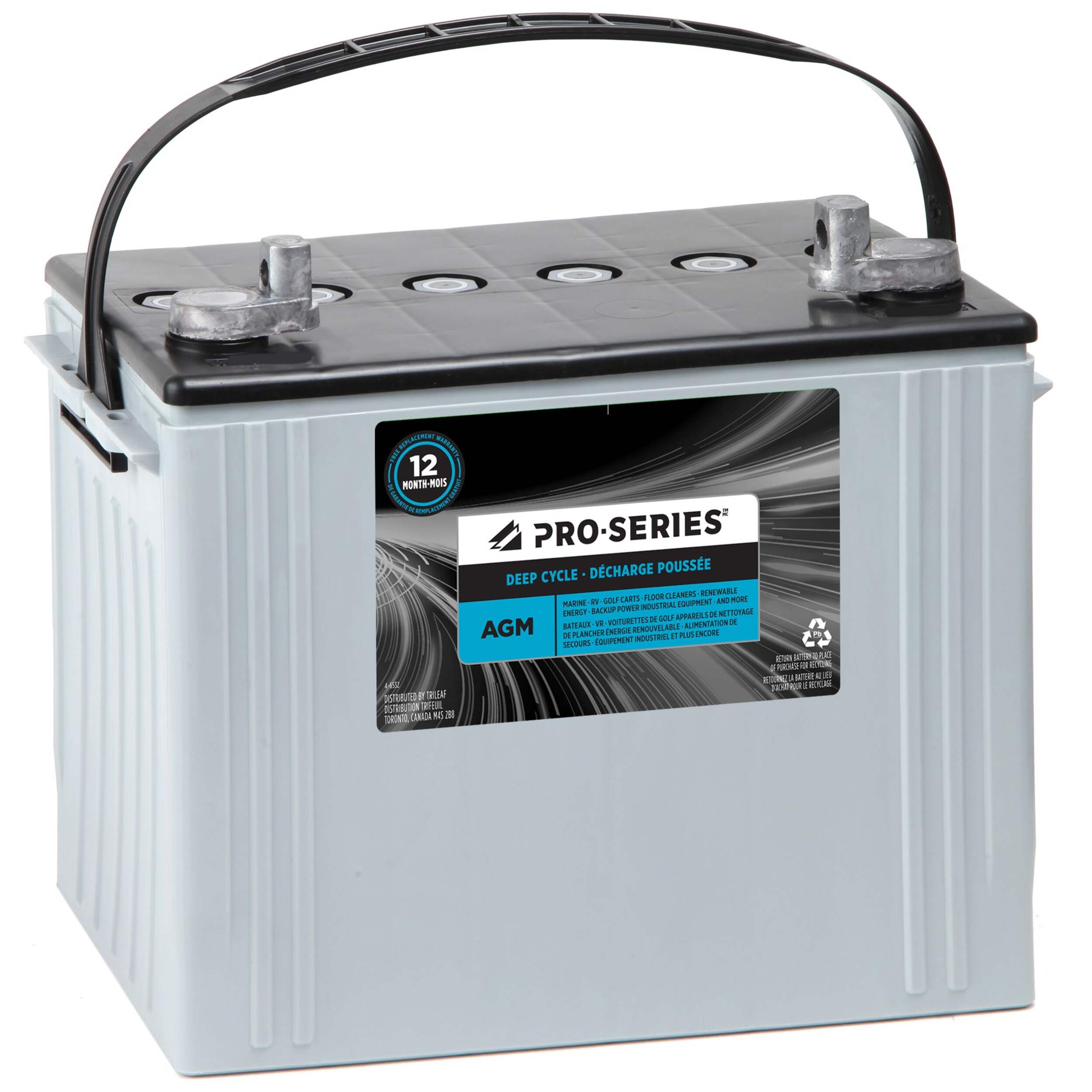 PRO-SERIES AGM Group Size 24 Battery Front_Three_Fourths_Angled_Right