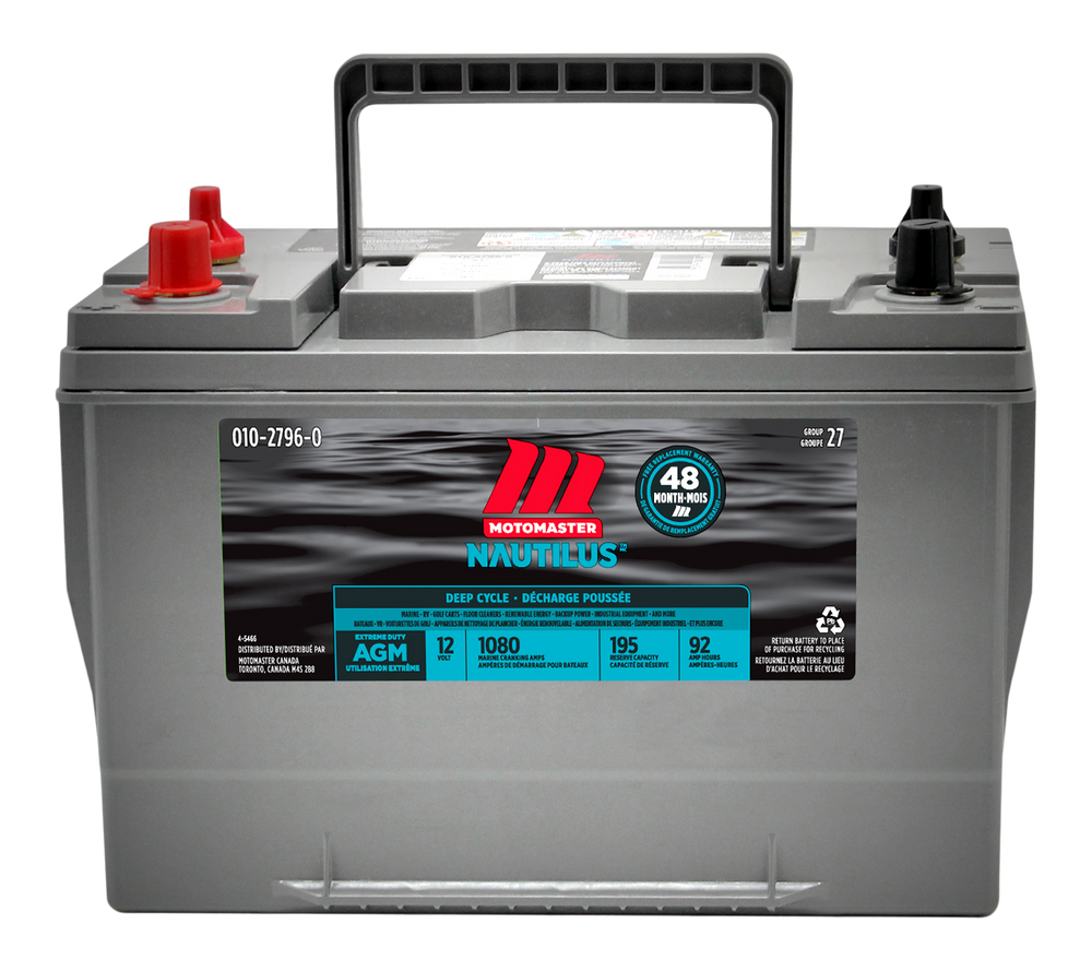 Batterie MOTOMASTER NAUTILUS EXTREME AGM, groupe 27 Canadian Tire