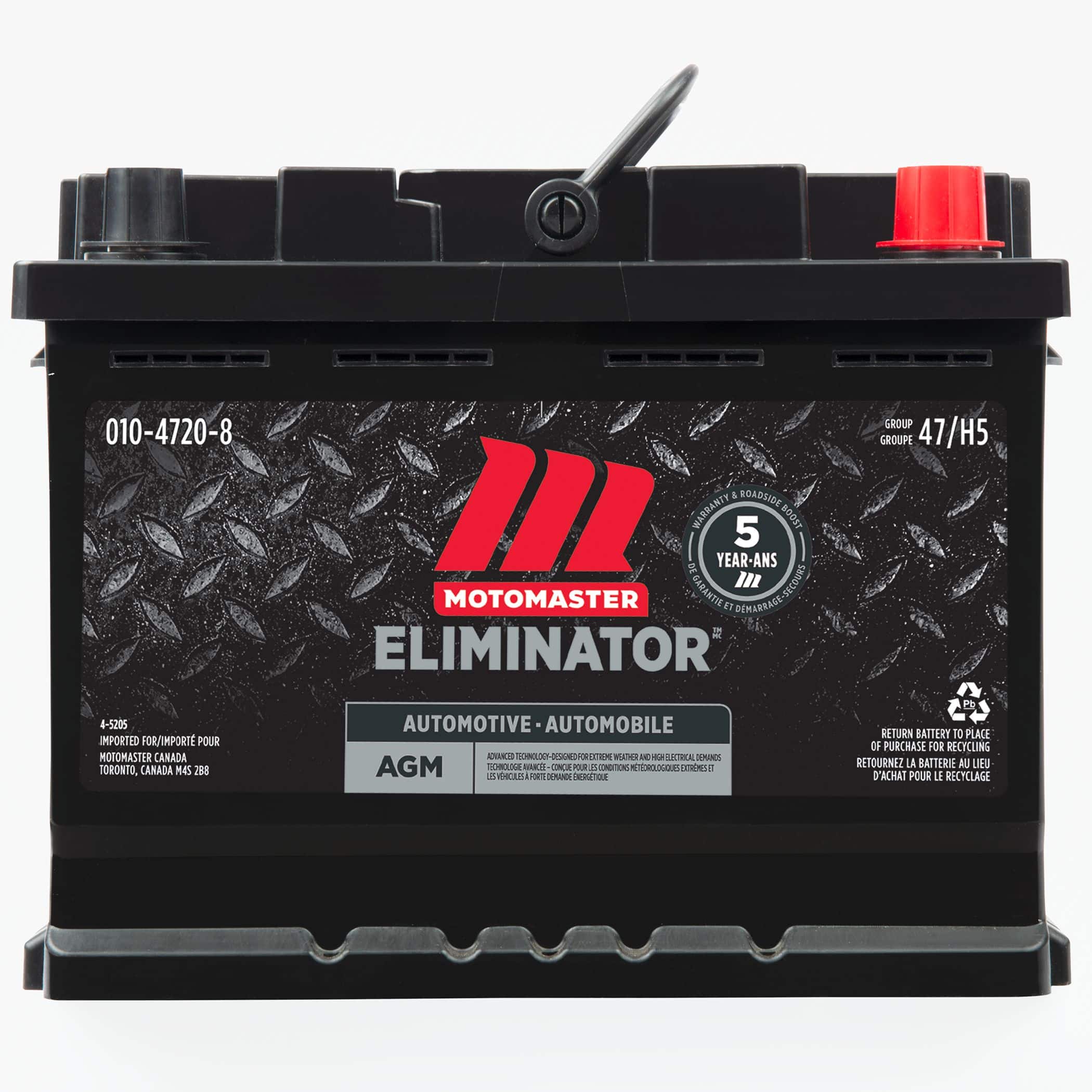 Batterie MotoMaster Eliminator AGM, groupe 34, 750 ADF