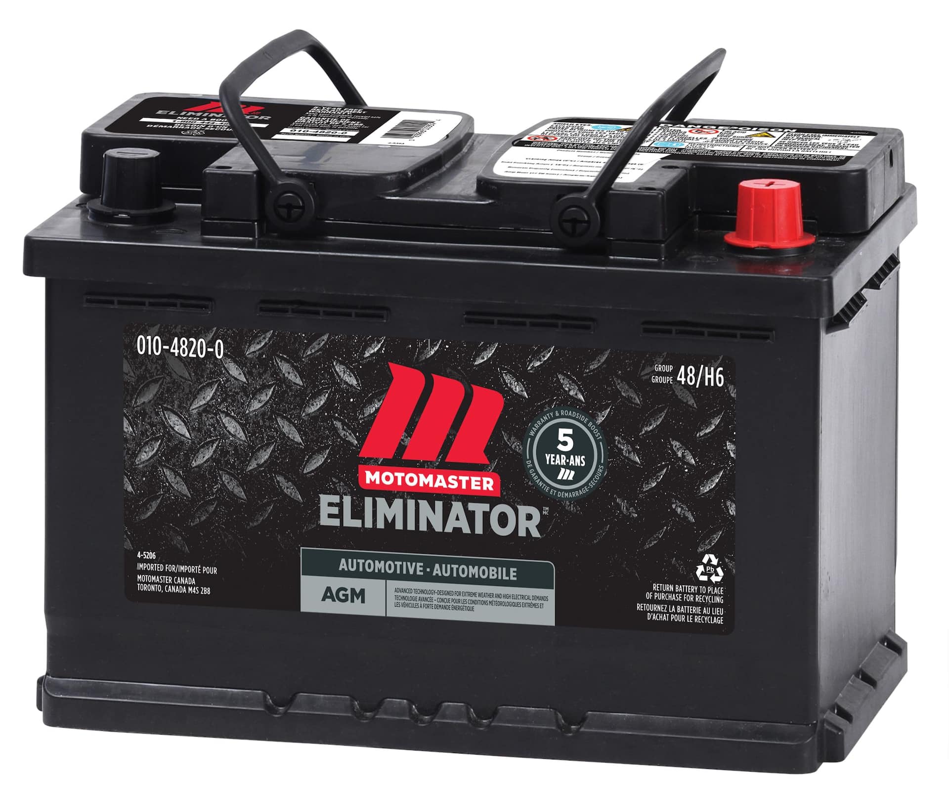 MOTOMASTER ELIMINATOR AGM Group Size 48 (H6/L3) Battery, 760 CCA