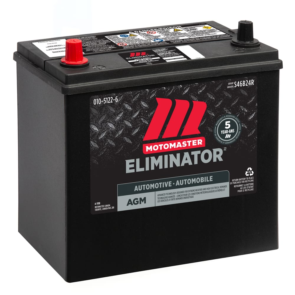 MOTOMASTER ELIMINATOR AGM Group Size S46B24R Battery, 325 CCA ...