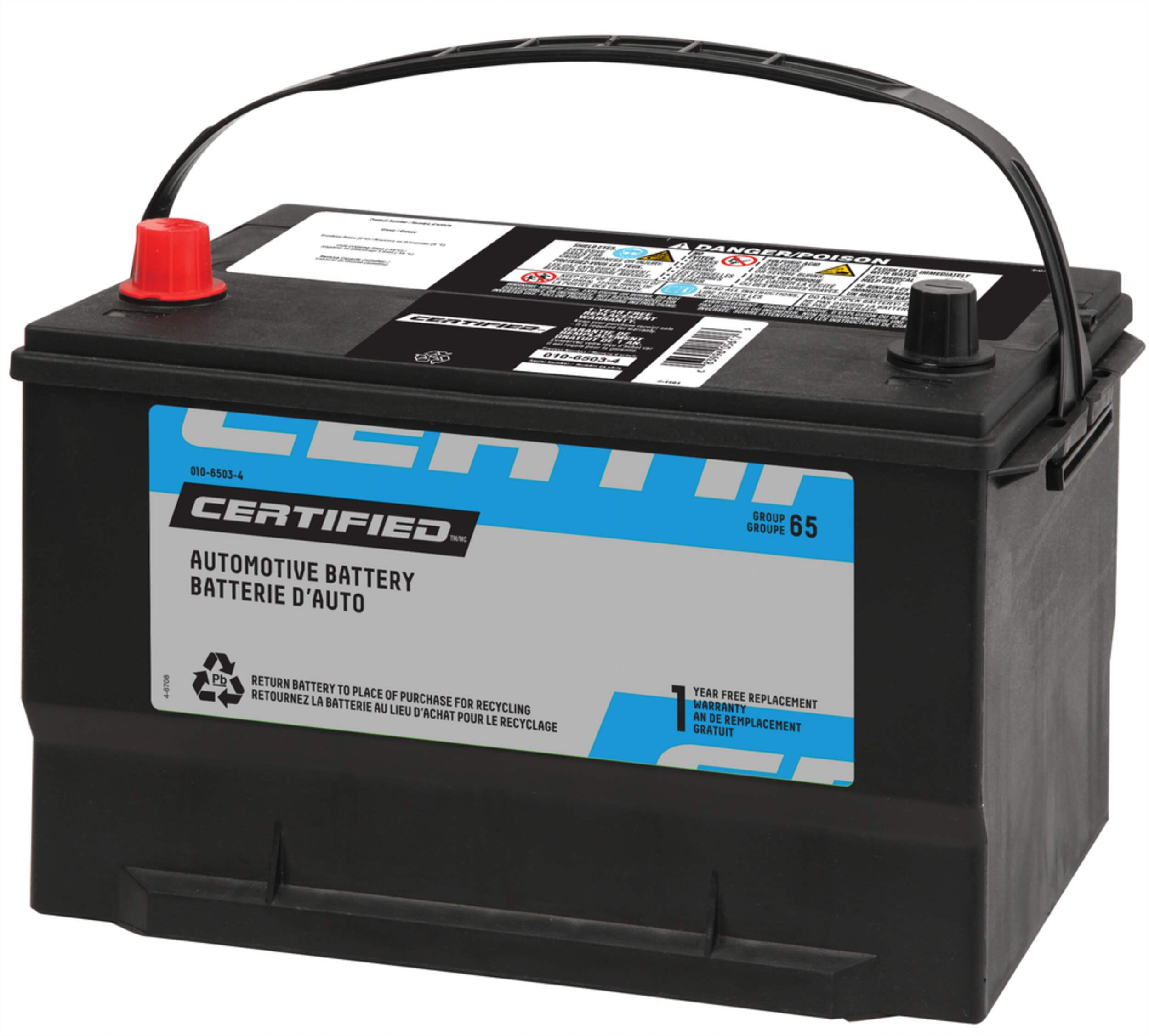 Certified Group Size 65 Battery, 725 CCA Canadian Tire