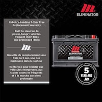 MOTOMASTER ELIMINATOR AGM Group Size 48 (H6/L3) Battery, 760 CCA Front_Flat