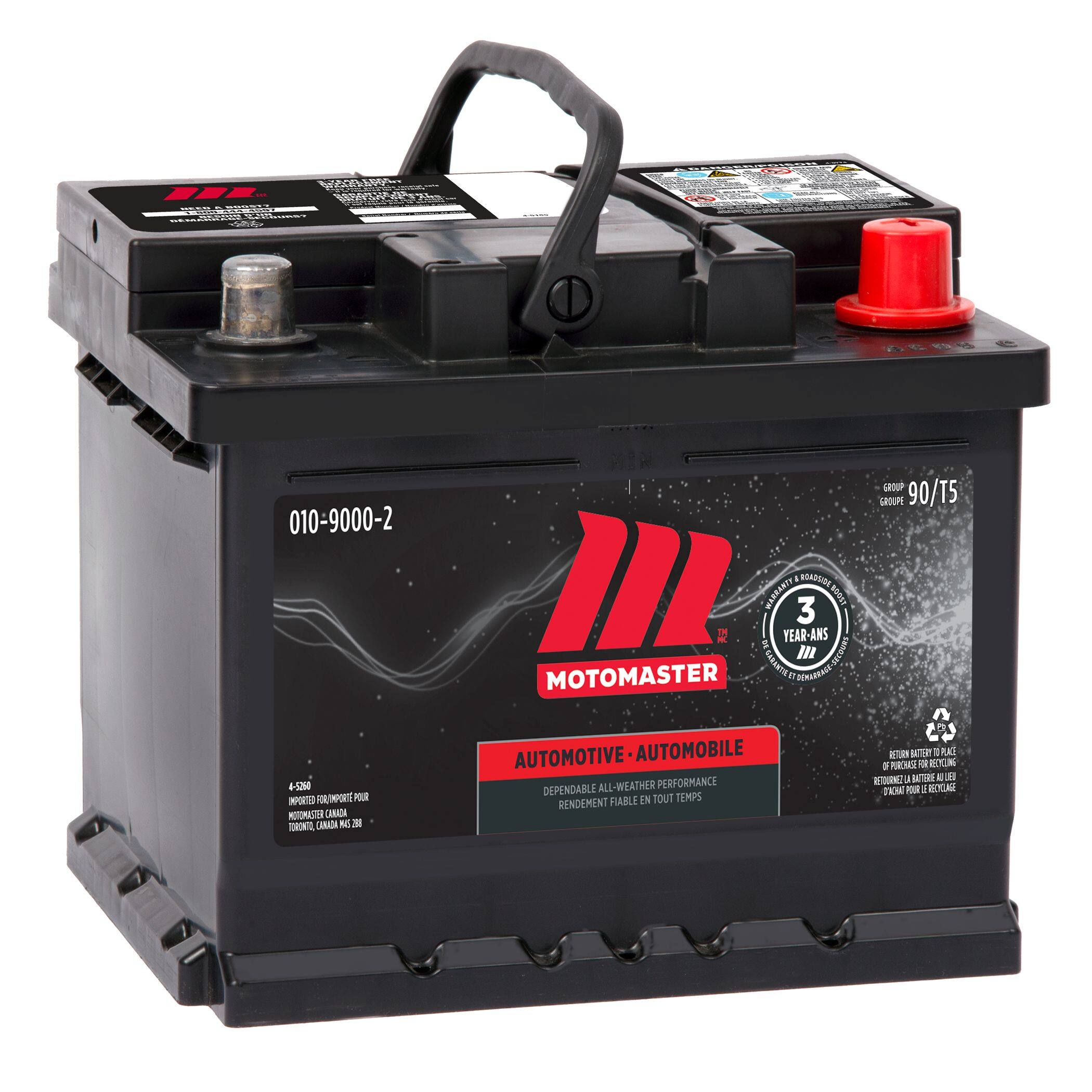 MotoMaster Group Size 90 T5 LB2 Battery 600 CCA Canadian Tire