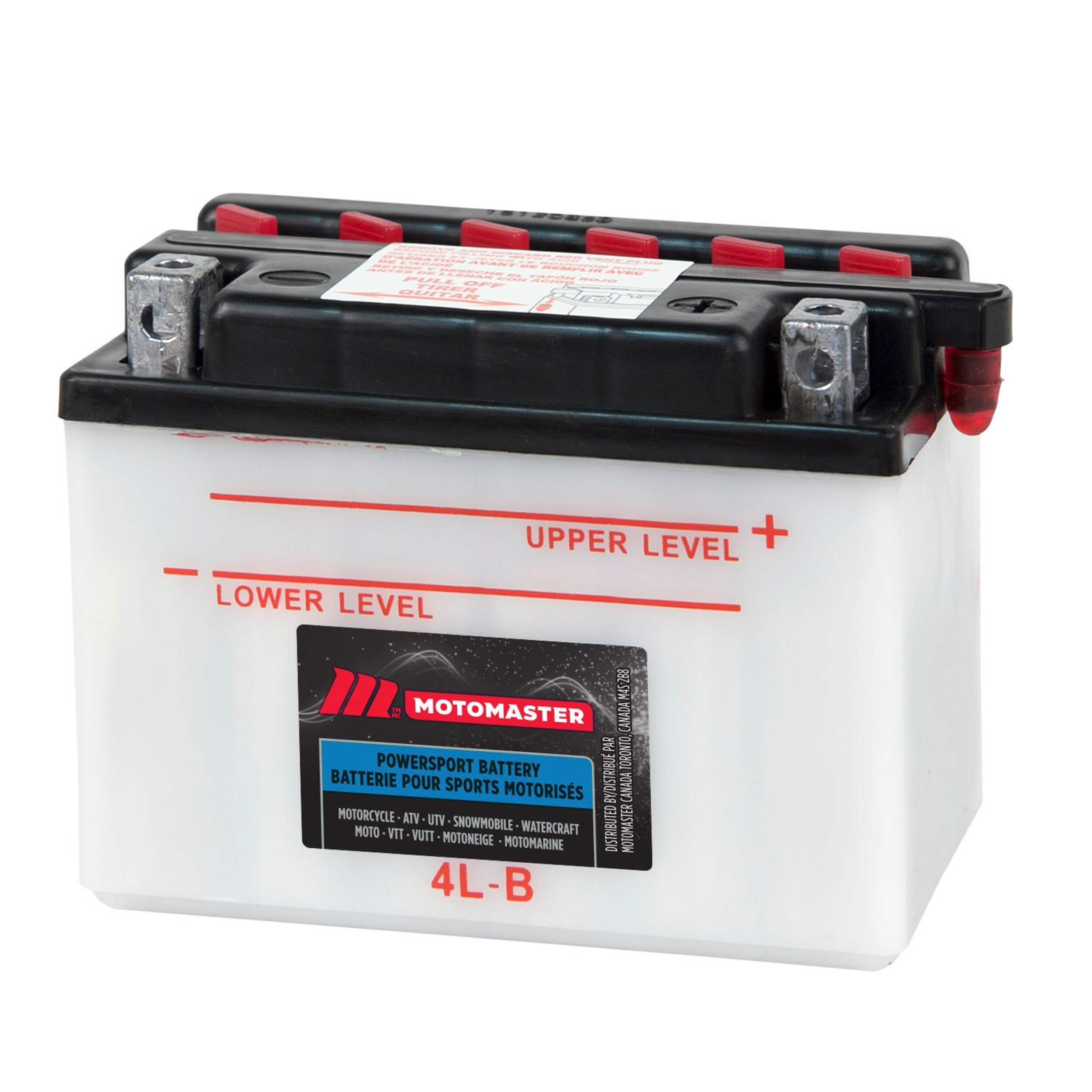 MOTOMASTER Powersports Battery, 4L-B Front_Angled_Left