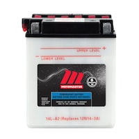 MOTOMASTER Powersports Battery, 14L-A2 Front_Elevated