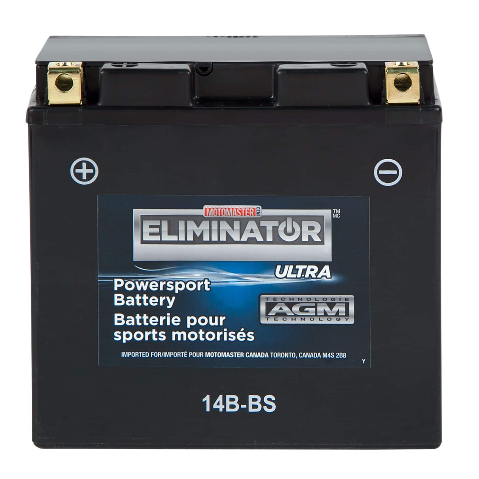 MOTOMASTER ELIMINATOR AGM Powersports Battery, 14-BS