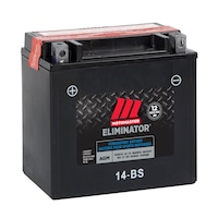 MOTOMASTER ELIMINATOR AGM Powersports Battery, 14-BS Front_Angled_Right