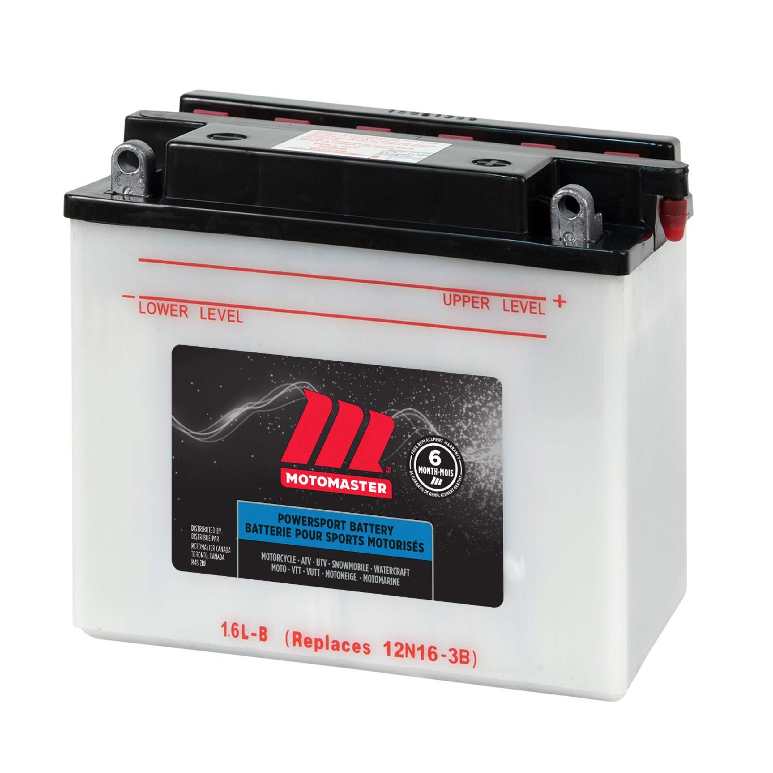 Batterie MOTOMASTER pour véhicules de sports motorisés, 16L-B Front_Angled_Left