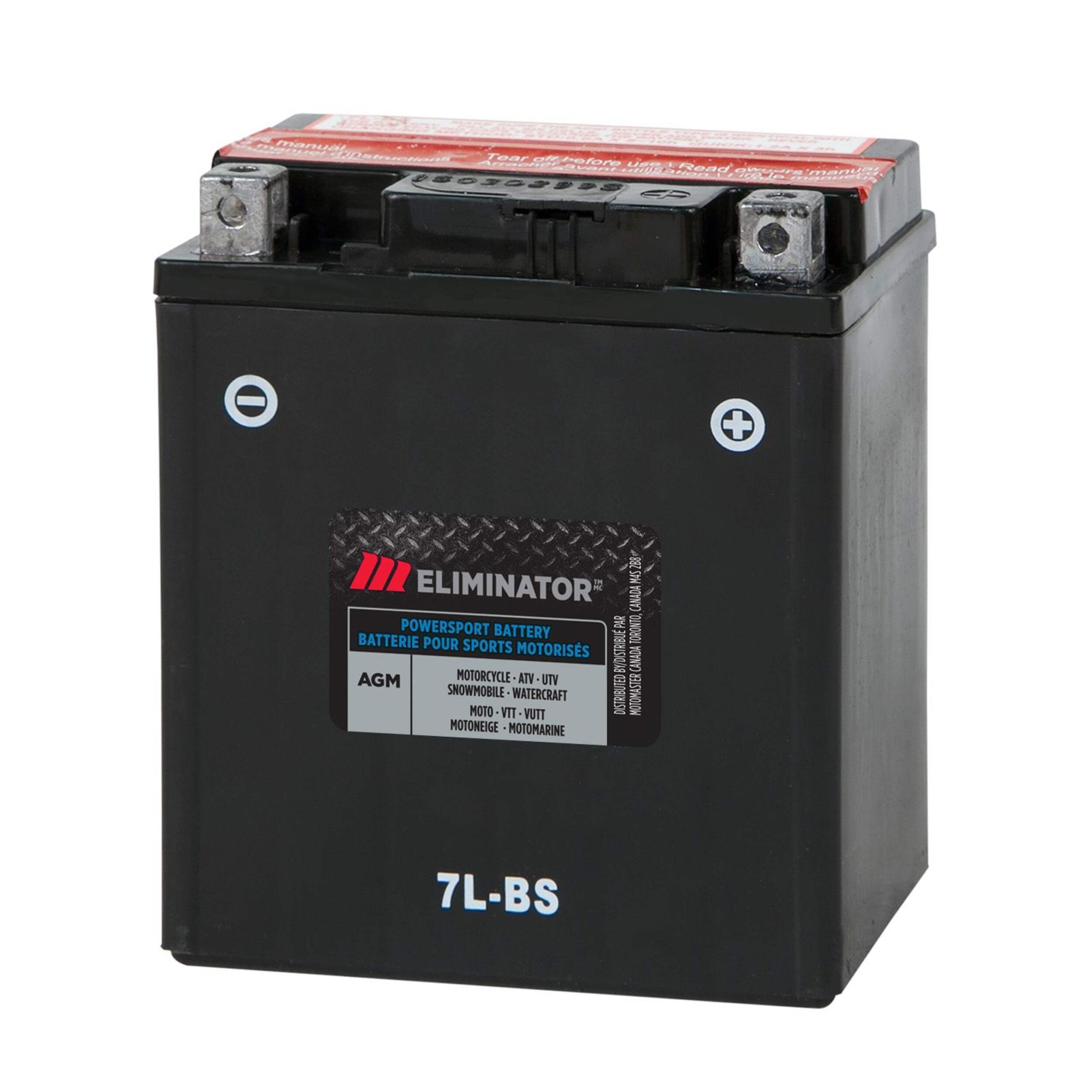 Batterie MOTOMASTER ELIMINATOR AGM pour véhicules de sports motorisés, 7L-BS Front_Three_Fourths_Angled_Left