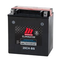 Batterie MOTOMASTER ELIMINATOR AGM pour véhicules de sports motorisés, 20CH-BS Front_Angled_Left