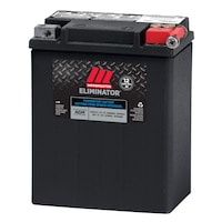 Batterie MOTOMASTER ELIMINATOR AGM activée en usine pour véhicules de sports motorisés, ETX15L Front_Three_Fourths_Angled_Left
