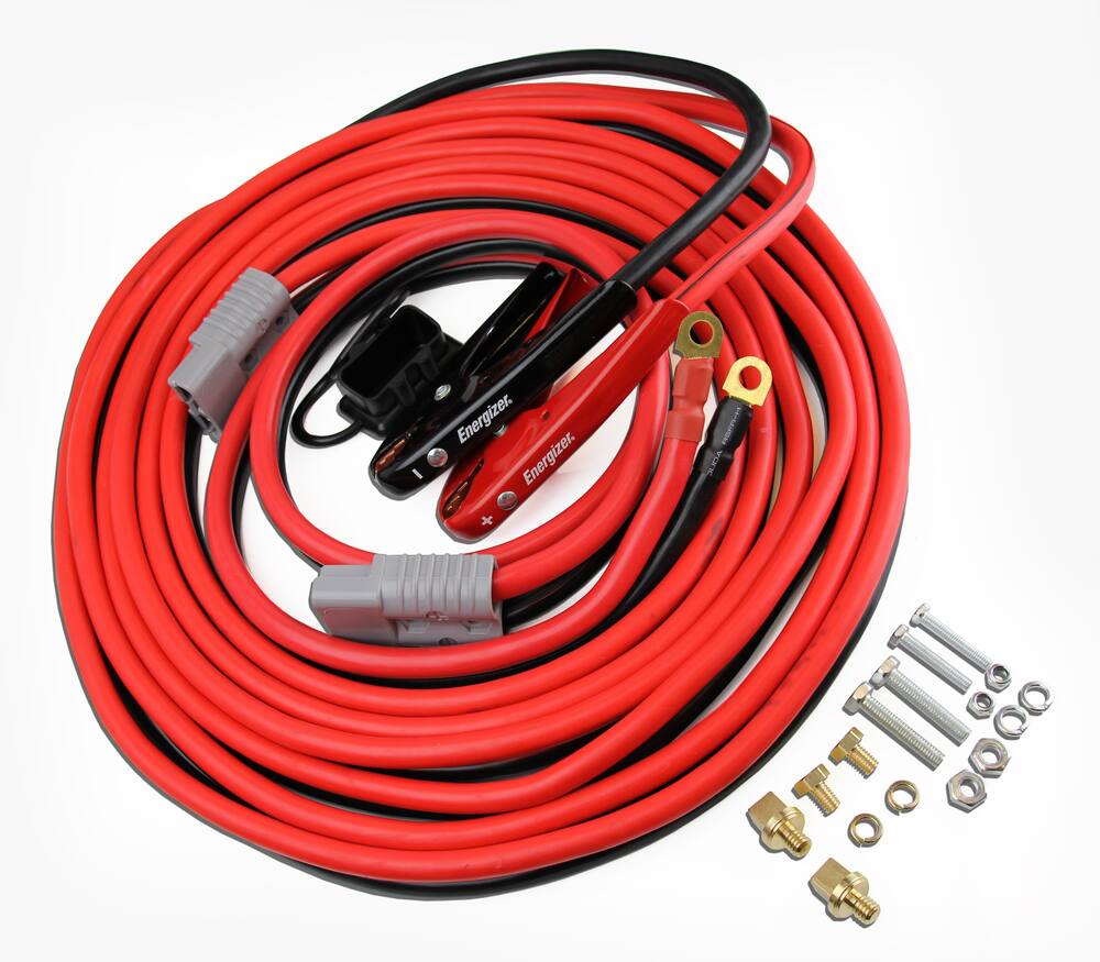 16" Long Red Lawnmower Battery Cable And Eyelets Assembly 6 Gauge 