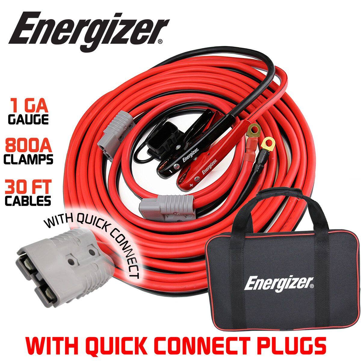 Energizer Booster/Jumper Cables with Quick-Connect Plug, 1-Gauge