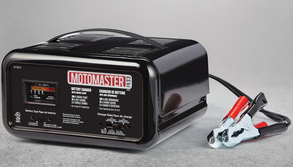 MotoMaster 15/2A Automatic and Manual Battery Charger with 100A Engine Start Canadian Tire
